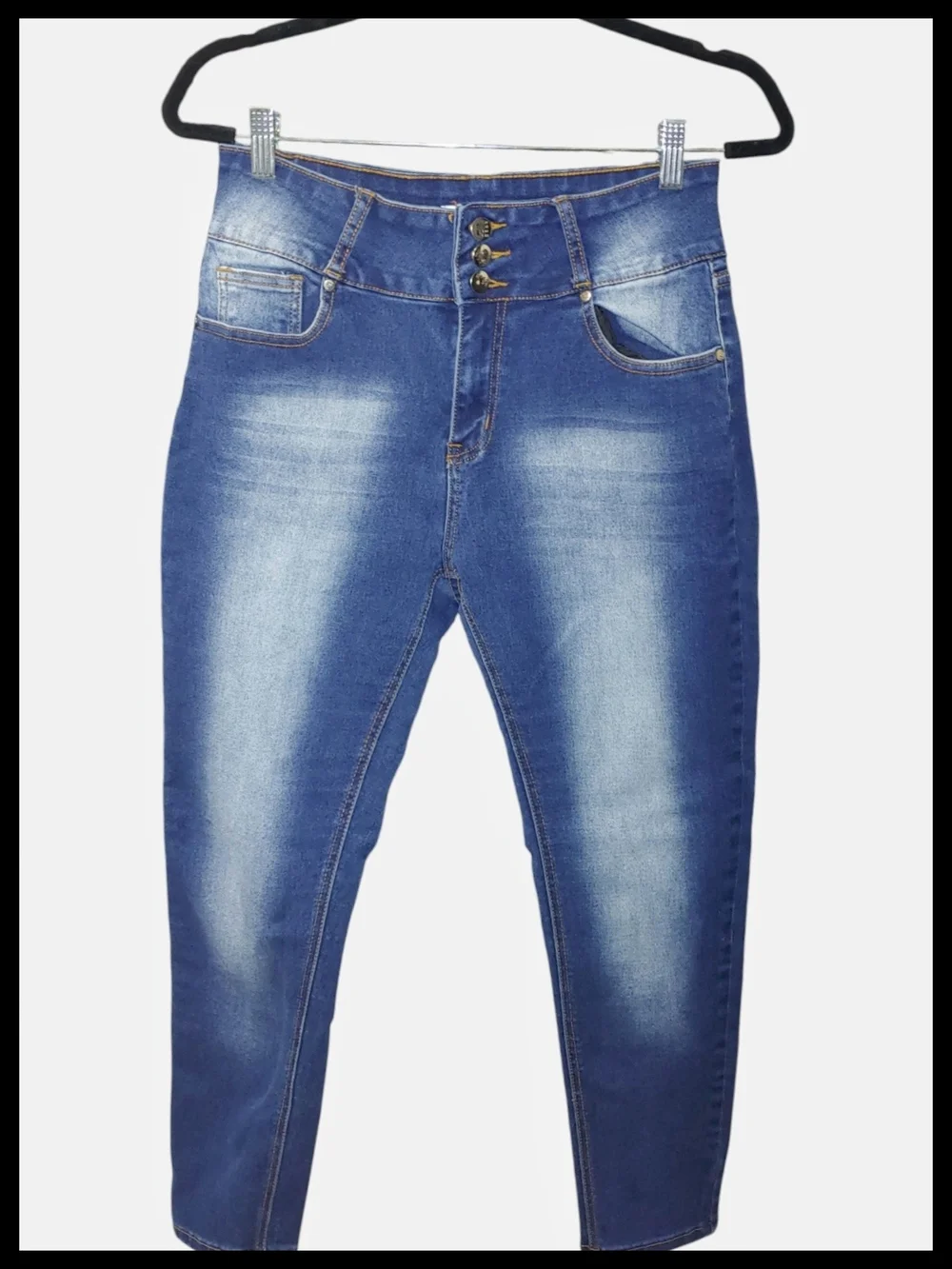 High-Rise Blue Women's Jeans - Picture 1 of 6